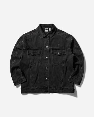 Women s Atlanta Rhinestones Denim Jacket Black