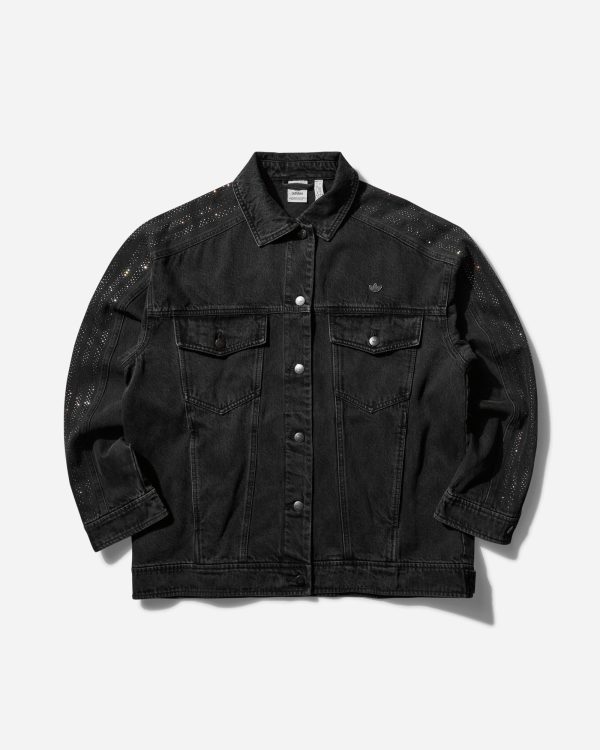 Women s Atlanta Rhinestones Denim Jacket Black
