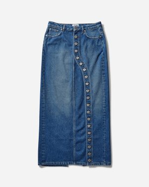 Women s Buttoned Denim Skirt Blue