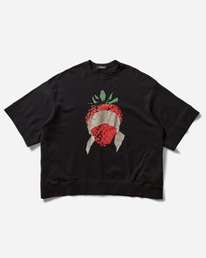 Women s Cropped Crewneck Sweatshirt Black