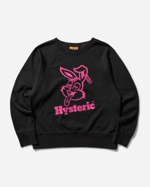 Women s Hysteric Rabbit Cropped Sweatshirt Black