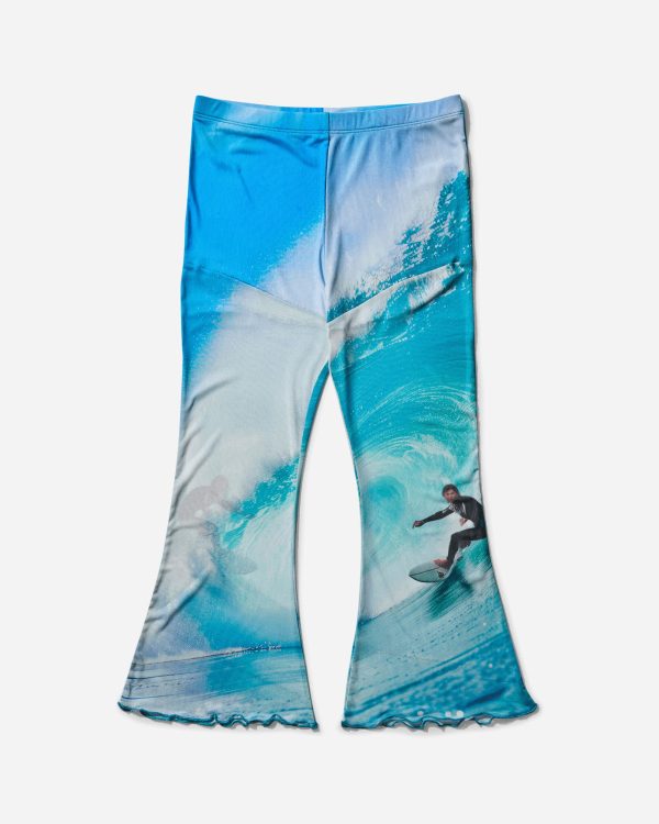 Women s Mesh Capri Wave Leggings Blue