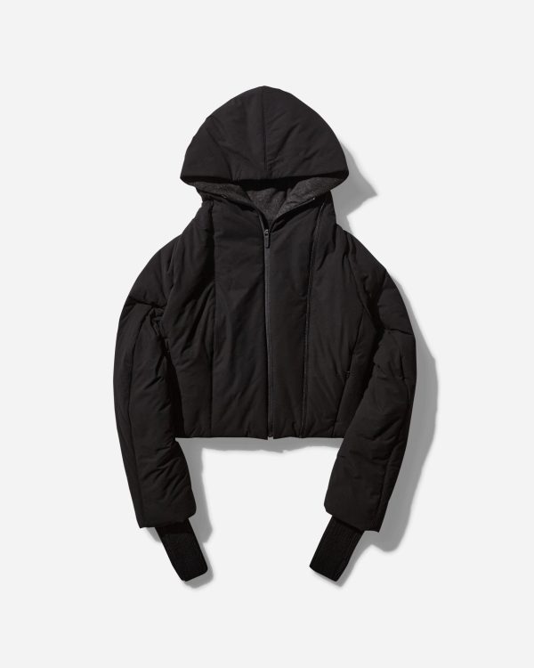 Women s Padded Crop Jacket with Gloves Black