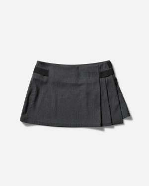 Women s Pleated Wrap Skirt Dark Grey
