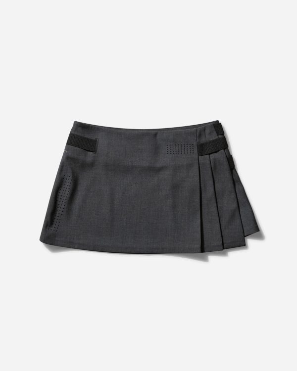 Women s Pleated Wrap Skirt Dark Grey