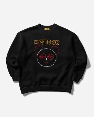 Women s Red Eye Flash Crewneck Sweatshirt Black