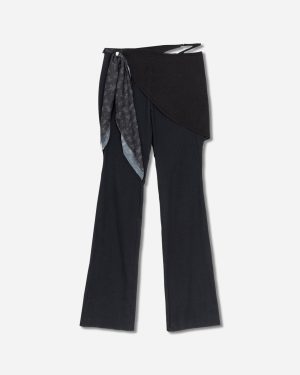 Women s Tie Scarf Pants Black