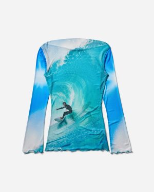 Women s Wave Mesh Top Blue