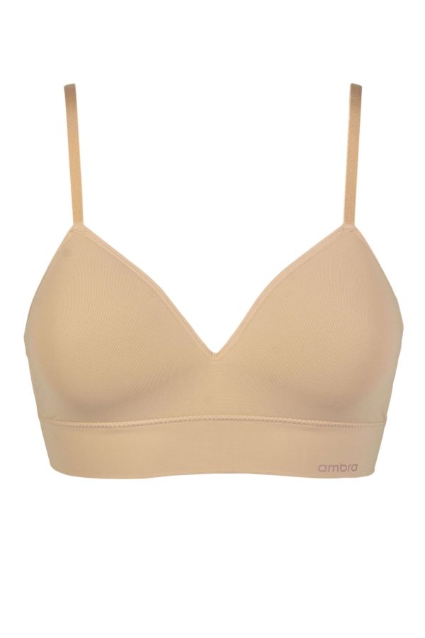 Women's 1 Pack Ambra Bondi Bare Longline Bra Rose Beige UK 14-16