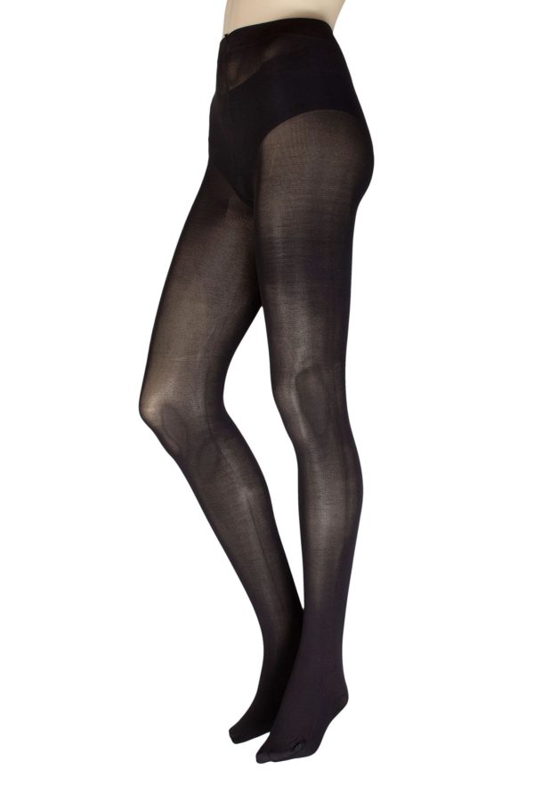 Women's 1 Pair Charnos Eco 120 Denier Opaque Tights Black Medium / Large