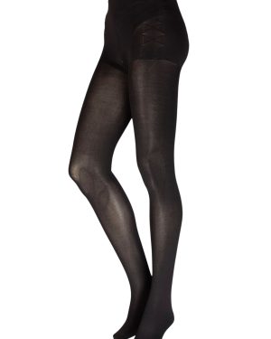 Women's 1 Pair Charnos Eco 80 Denier Opaque Shaper Tights Black Medium / Large