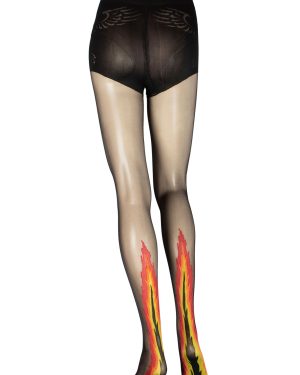 Women's 1 Pair Trasparenze Ardor Sheer Flame Tights Black Large