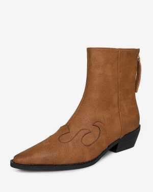 Women's Ankle Boots Pointed Toe Zip Up Chelsea Boots