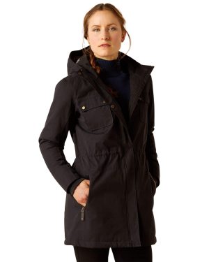Women's Argentium Insulated Parka Jacket Long Sleeve in Black, Size X-Small, by Ariat