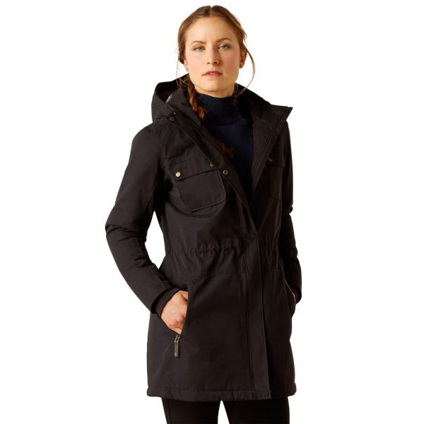 Women's Argentium Insulated Parka Jacket Long Sleeve in Black, Size X-Small, by Ariat