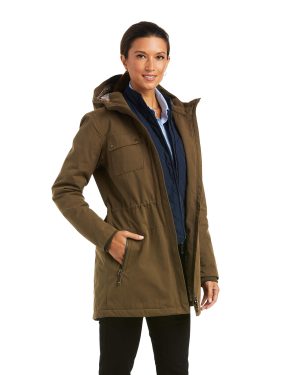 Women's Argentium Insulated Parka Jacket Long Sleeve in Earth, Size X-Small, by Ariat