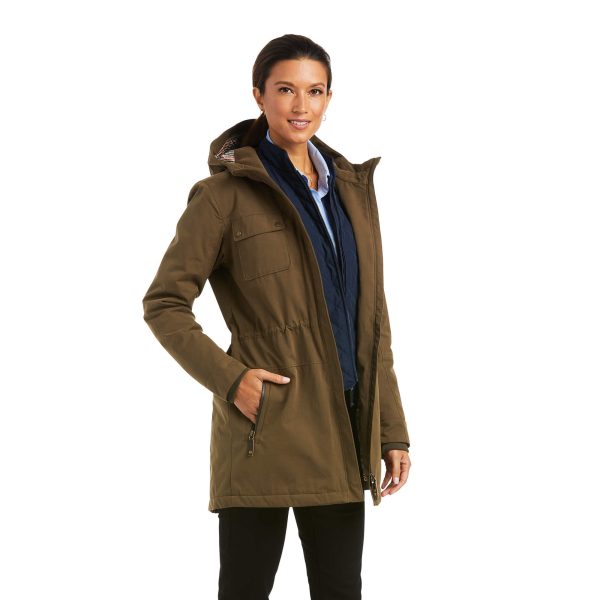 Women's Argentium Insulated Parka Jacket Long Sleeve in Earth, Size X-Small, by Ariat