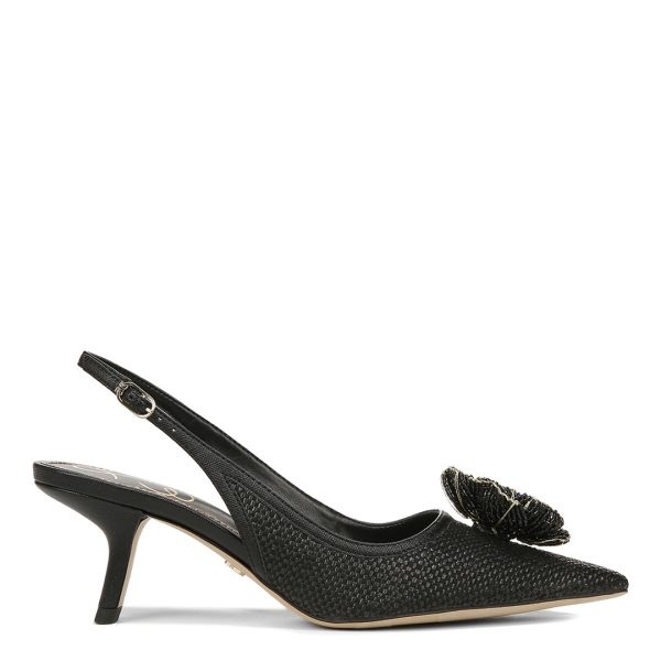 Women's Black Bianka Flora Court Shoes