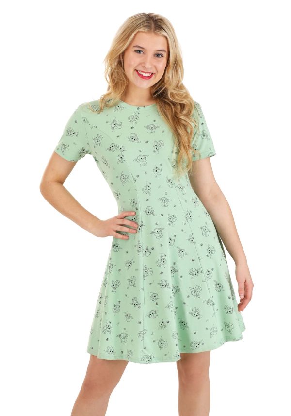 Women's Cakeworthy Grogu Skater Dress
