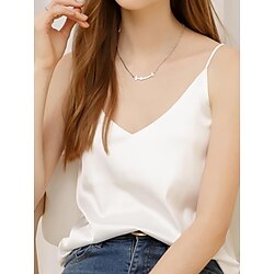 Women's Camisole Tank Top Solid Color Stylish Casual Sleeveless V Neck Regular Tops Daily Black White Pink Wine Green Summer Spring