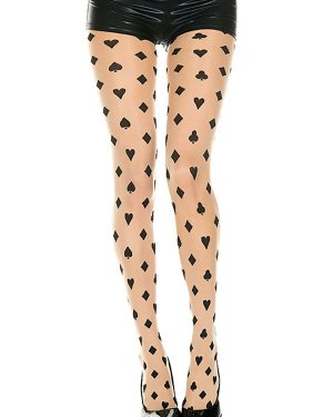 Women's Card Suit Tights | Queen of Hearts Accessories