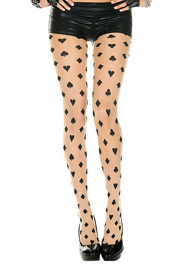 Women's Card Suit Tights | Queen of Hearts Accessories