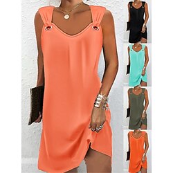 Women's Casual Dress Mini Dress Ruched Daily Date Fashion Basic Strap Sleeveless Black White Pink Color