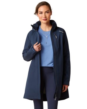 Women's Coastal Long Waterproof Parka Jacket Long Sleeve in Navy, Size X-Large, by Ariat
