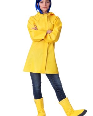 Women's Coraline Raincoat Fancy Dress Costume | Coraline Fancy Dress Costumes