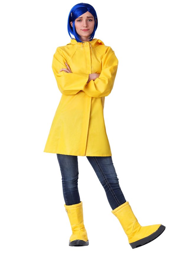 Women's Coraline Raincoat Fancy Dress Costume | Coraline Fancy Dress Costumes