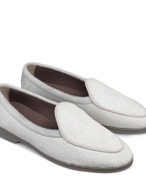 Women's Cream Stride Calf Hair Loafers