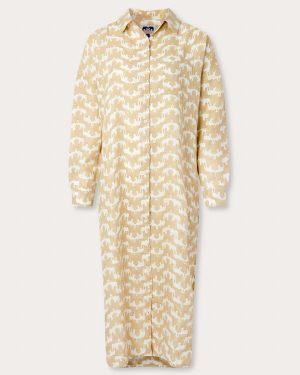 Women's Elephant Palace Coconut Sapodilla Linen Shirt Dress