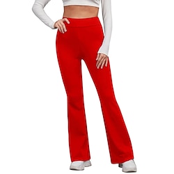 Women's Flare Leggings Fashion Streetwear Simple Full Length High Waist Solid Color High Cut Comfort Breathable Comfortable Micro-elastic Outdoor Vacation Yoga off white Black Yellow Red Fall Winter