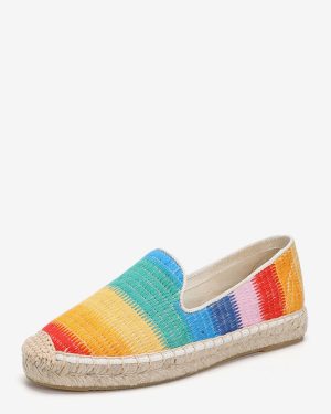 Women's Flat Loafers Colorful Round Toe Slip On Loafer Shoes