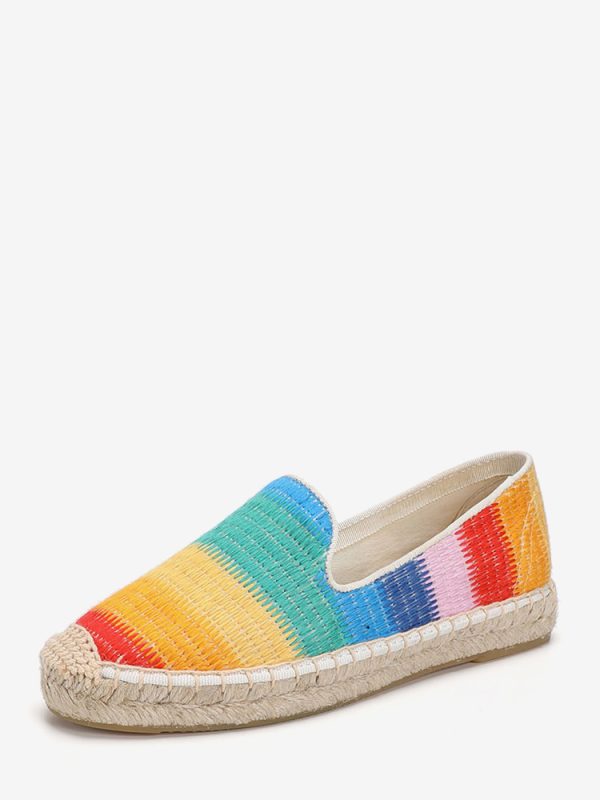 Women's Flat Loafers Colorful Round Toe Slip On Loafer Shoes