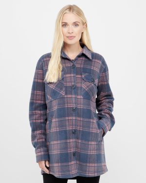 Women's Fleece Shacket, Blue