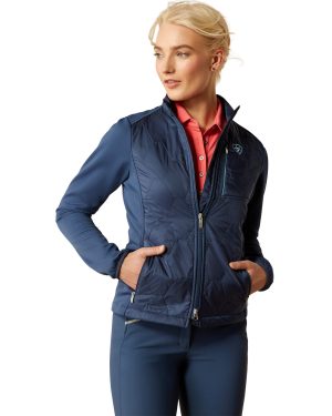 Women's Fusion Insulated Jacket Long Sleeve in Dark Denim, Size Large, by Ariat