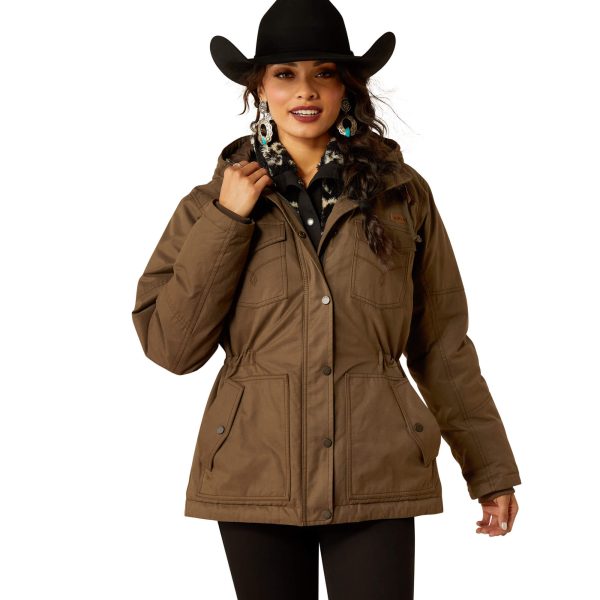 Women's Grizzly 2.0 Insulated Parka Jacket Long Sleeve in Banyan Bark, Size Large, by Ariat