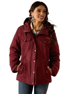 Women's Grizzly 2.0 Insulated Parka Jacket Long Sleeve in Tawny Port, Size X-Small, by Ariat