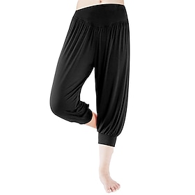 Women's Harem Pants Quick Dry Lightweight High Waist Yoga Zumba Fitness Gym Workout Bloomers Capri Pants Fashion White Black Green Modal Plus Size Sports Activ