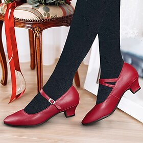 Women's Heels Pumps Slip-Ons Mary Jane Vintage Shoes Comfort Shoes Party Outdoor Daily Kitten Heel Round Toe Elegant Vintage Fashion Leather Cowhide Buckle Ank