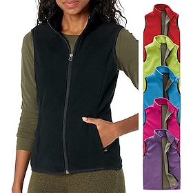 Women's Hiking Jacket Hiking Fleece Vest Winter Outdoor Solid Color Windproof Breathable Warm Comfortable Vest / Gilet Top Camping / Hiking Hunting Ski / Snowb