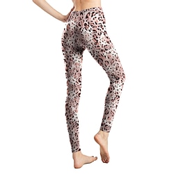 Women's Leggings Active Fashion Full Length High Waist Leopard Gradient Snake Print Elastic Waist Print Breathable Soft Comfortable Micro-elastic Outdoor Vacation Home Leopard Print 0358 blue and