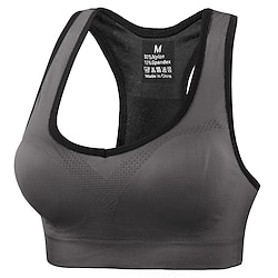 Women's Light Support Sports Bra Running Bra Open Back Bra Top Padded Fitness Leisure Sports Running Breathable Lightweight Soft Black Blue Fuchsia Solid Colored