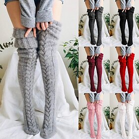 Women's Lingeries Gift Fashion Comfort Socks Solid Colored Stockings Socks Warm Casual Blushing Pink 1 Pair / Casual Socks Home Outfits
