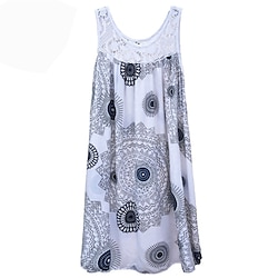 Women's Long Dress Maxi Dress Casual Dress Swing Dress Summer Dress Slip Dress Fashion Modern Daily Beach Weekend Regular Fit Graphic Sleeveless Crew Neck Black White Yellow Wine Summer
