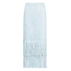 Women's Loose Elegant Vintage Fashion Midi Mid Waist Skirts Tassel Fringe Ruched Stretchy Vacation Daily Aqua Blue Black Light Green Pink Summer Polyester