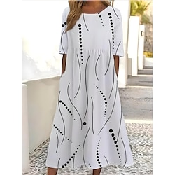 Women's Midi Dress T Shirt Dress Tee Dress Sundress A Line Dress Summer Dress Vacation Casual Birthday Daily Tea Party Regular Fit Ombre Floral Graphic Short Sleeve Crew Neck White Pink Dark Pink Red