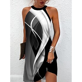 Women's Mini Dress Petite Dress Petite Dress Sundress Summer Dress Halter Neck Dress Active Fashion Streetwear Outdoor Vacation Daily Regular Fit Ombre Color B