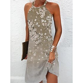 Women's Mini Dress Petite Dress Sundress Summer Dress Slip Dress Active Fashion Streetwear Outdoor Vacation Daily Regular Fit Ombre Floral Marble Sleeveless Ha